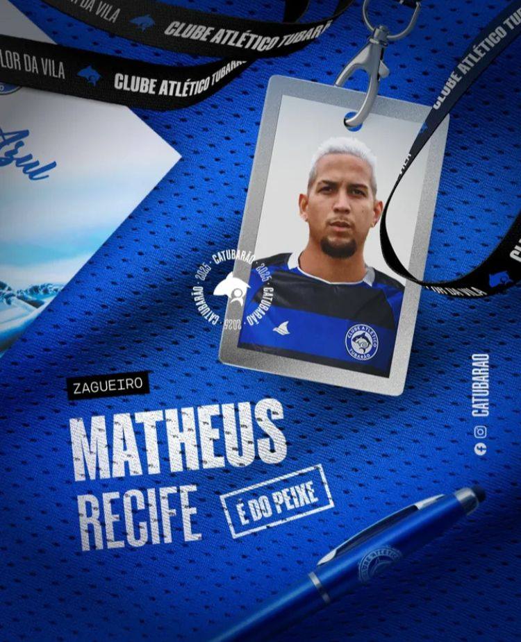 Negocio Fechado! Matheus Recife assina com Atlético Tubarão