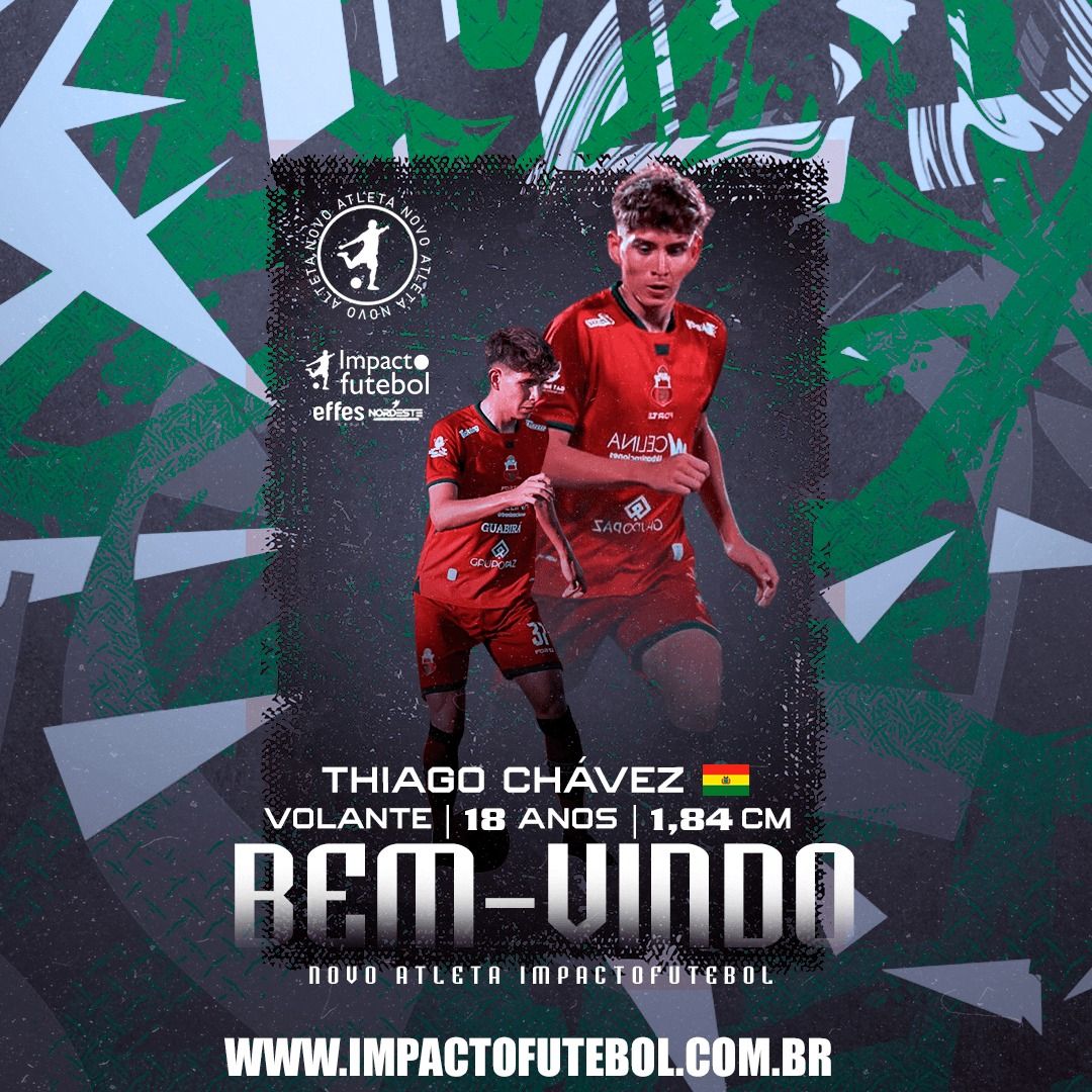 Novo atleta Impacto! Boliviano - Thiago Chaves - Volante